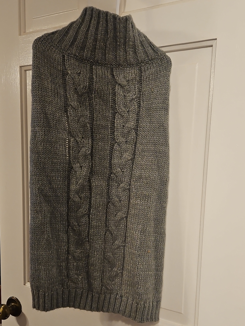 XXLarge Dog Sweater - Cable-Knit Turtleneck Sweater - Gray